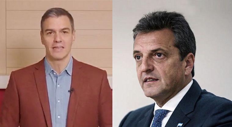 Pedro Sánchez apoyó a Sergio Massa de cara al balotaje (Foto: Caretas)