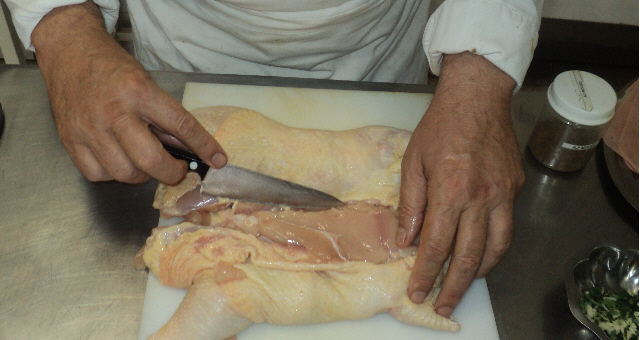 Elaboración de Pollo relleno