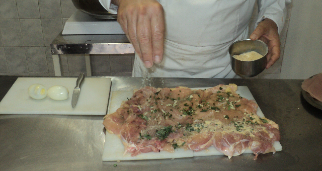 Elaboración de Pollo relleno