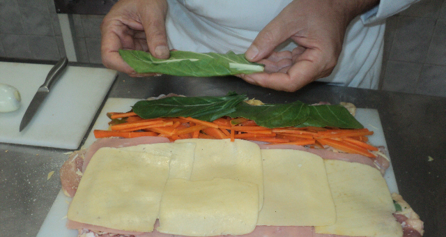 Elaboración de Pollo relleno