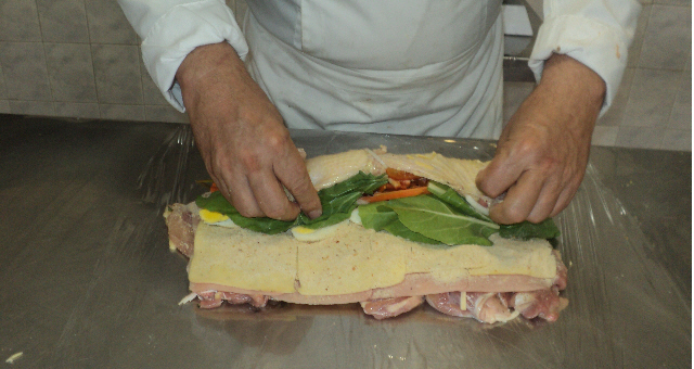 Elaboración de Pollo relleno