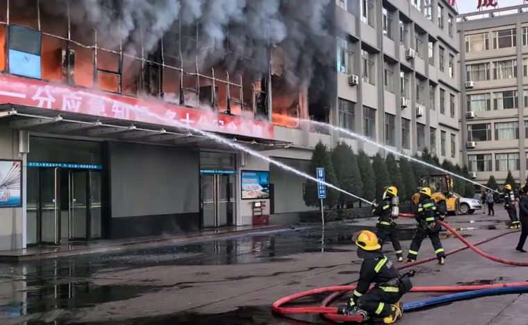 Incendio en un edificio en Shanxi, China: 26 muertos y decenas de heridos.