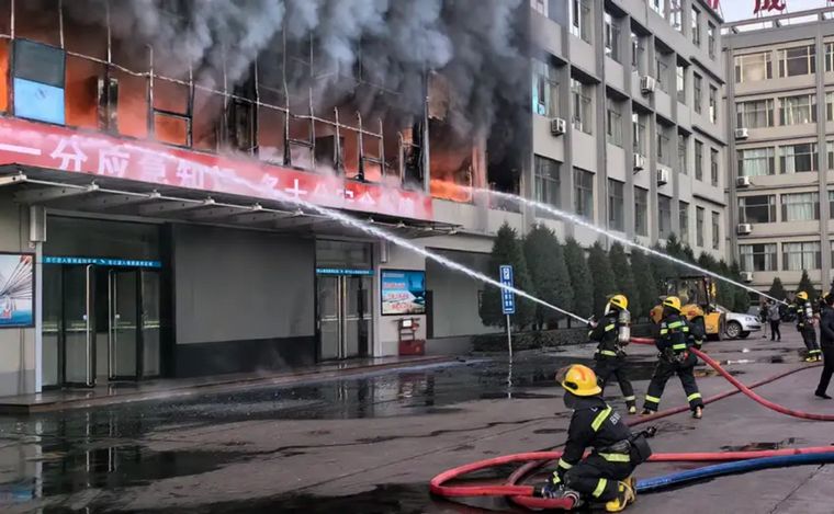 FOTO: Incendio en un edificio en Shanxi, China: 26 muertos y decenas de heridos.