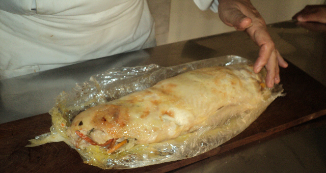 Elaboración de Pollo relleno