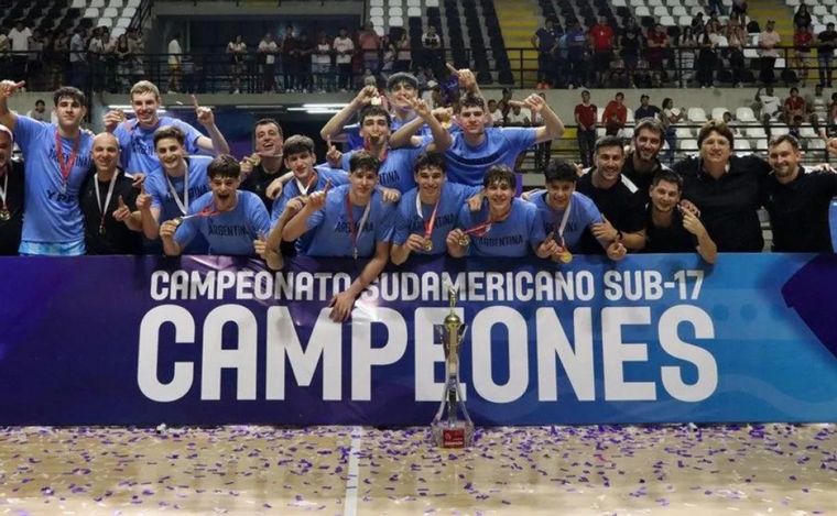La selección U-17 se consagró en Colombia. (Foto:FIBA)