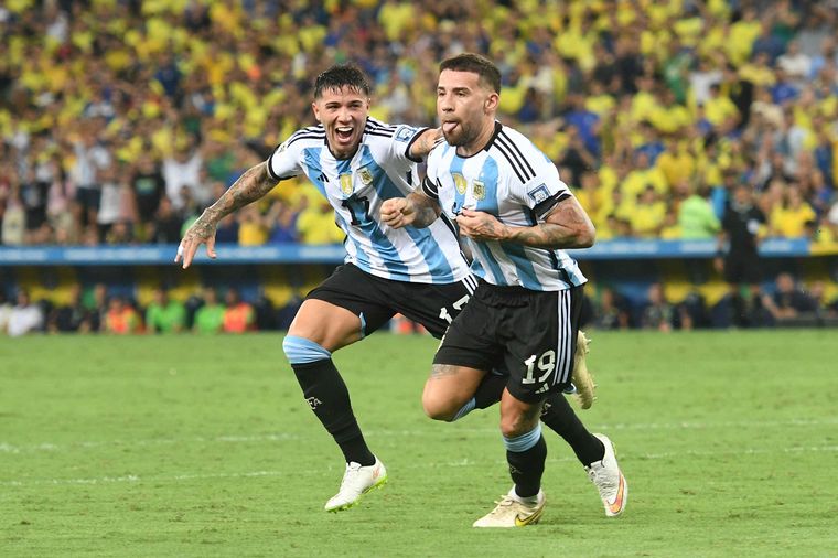 FOTO: Nicolás Otamendi festeja el gol argentino en el Maracaná.