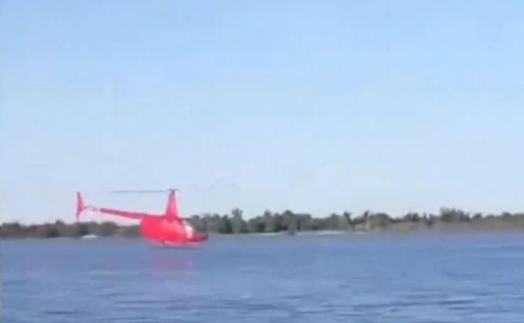 FOTO: El helicóptero se precipitó a la altura de Ramallo