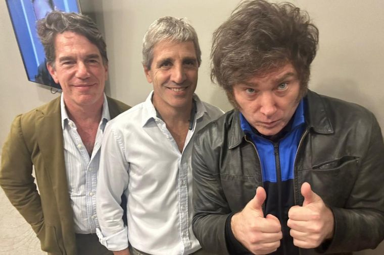 Nicolás Posse, Luis Caputo y Javier Milei. 