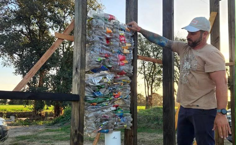 La construcción de la Escuela Olga Cossettini en Colonia Caroya. (Foto: gentileza)