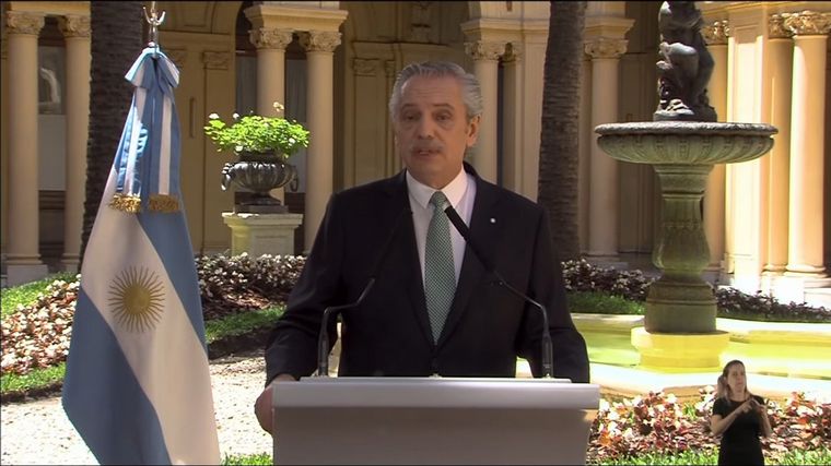 Alberto Fernández, en su último discurso como presidente de la Nación.