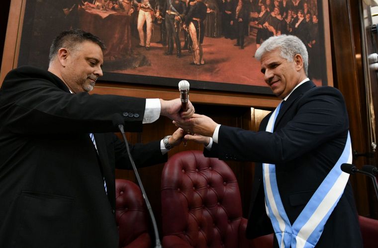 Claudio Poggi en la asunción como gobernador de San Luis. 
