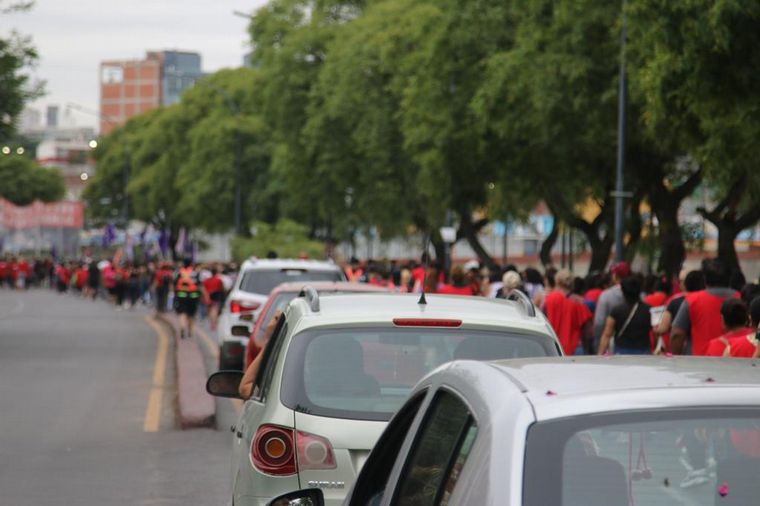 Piqueteros se manifestaron en el centro de la ciudad de Córdoba.