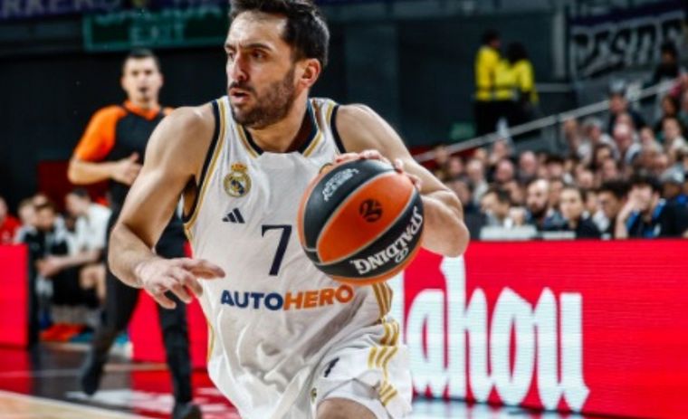 Facundo Campazzo sumó minutos en el Madrid (Foto: @RMBaloncesto)