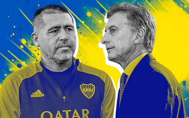 Riquelme y Macri. Ilustración: Nicolás Sánchez.