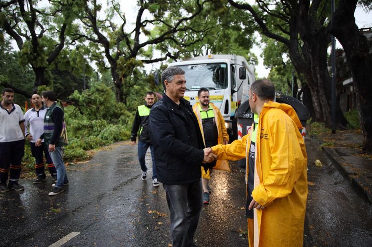 Temporal en la CABA: Jorge Macri monitoreó los operativos