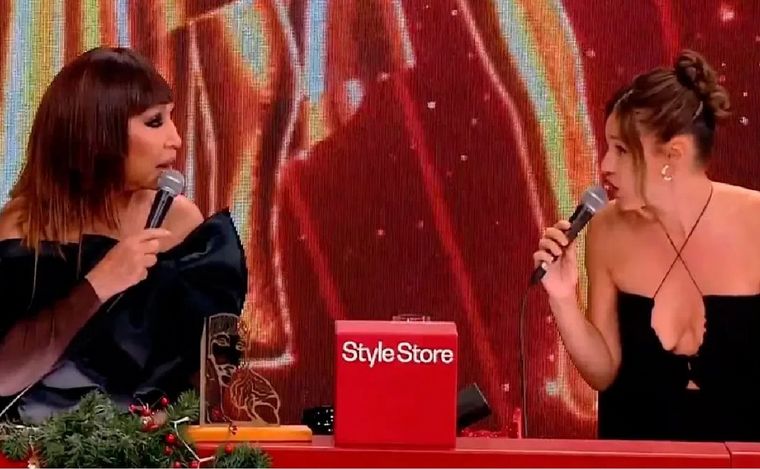 Moria Casán y Pampita se cruzaron fuerte en el Bailando 2023. (Captura América TV)