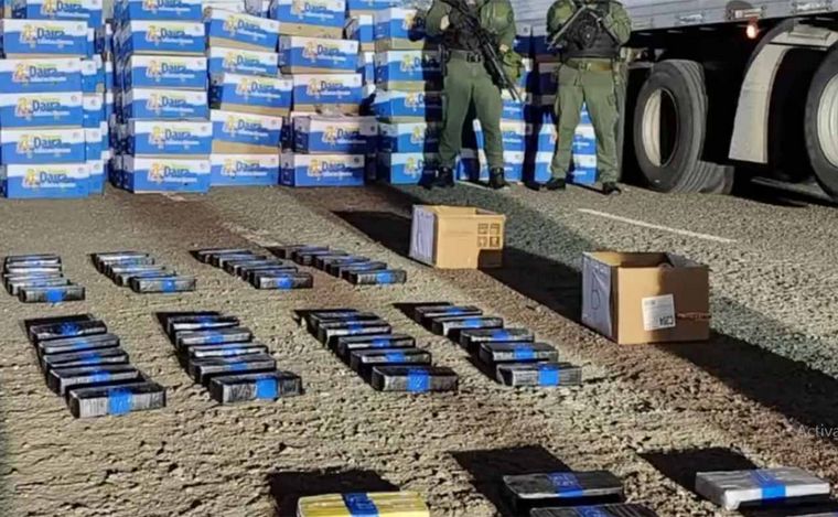 FOTO: Santa Fe: incautan 56 kilos de cocaína en camión de bananas que venía de Bolivia.