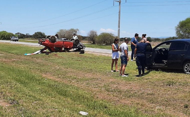 Siniestro vial entre dos autos en la Variante Juárez Celman. (Sergio Suppo/Cadena 3)