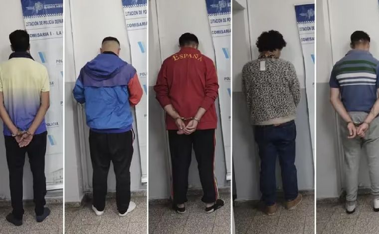 Parte de los detenidos por el crimen de Tomás Tello Ferreyra. (Foto: TN)