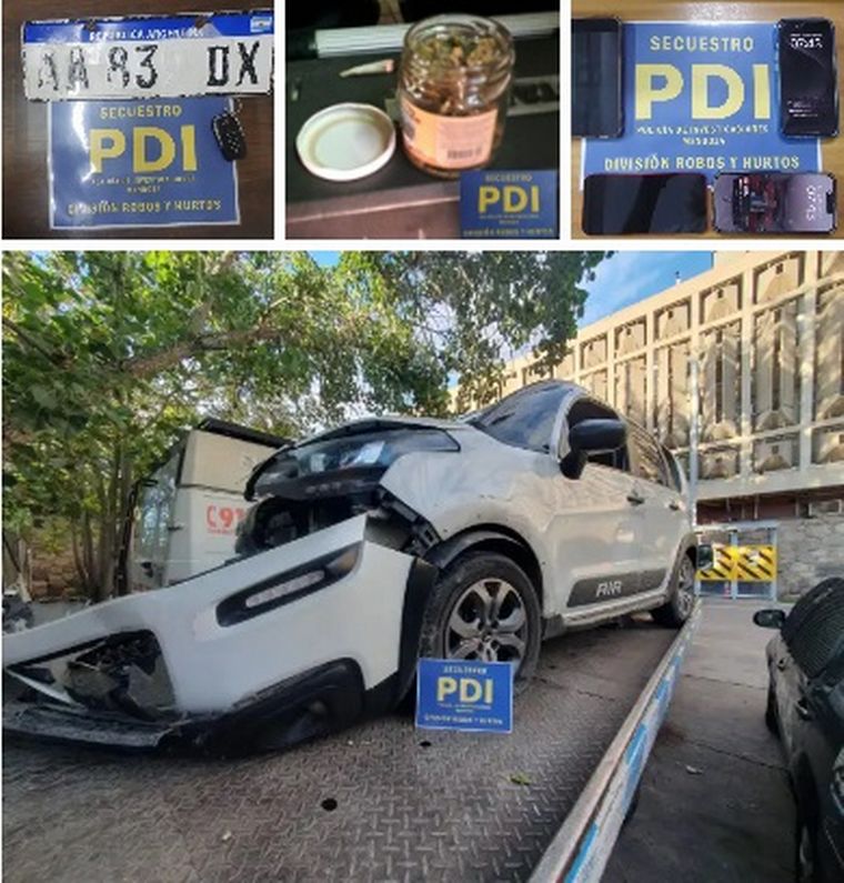 Lo secuestrado tras el choque en Mendoza. (El Sol de Mendoza)