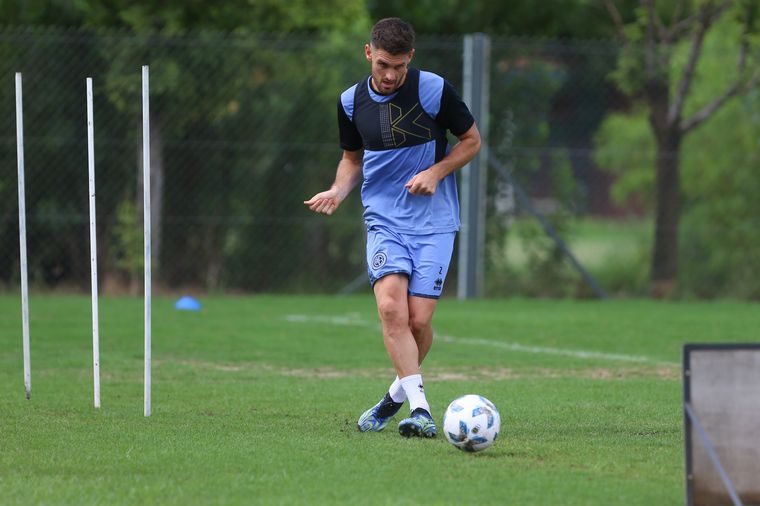 Gonzalo Maffini, en el entrenamiento (Foto: @Belgrano)