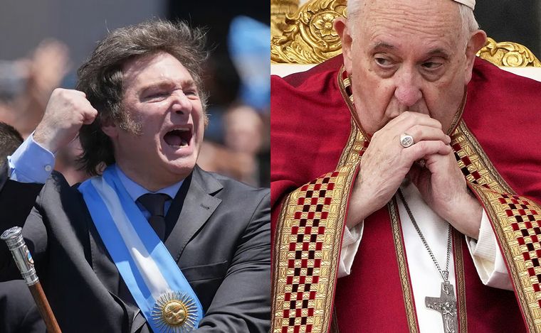 Milei y el Papa, juntos por primera vez.