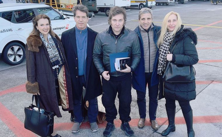 Milei arribó a Suiza en la jornada de este martes.