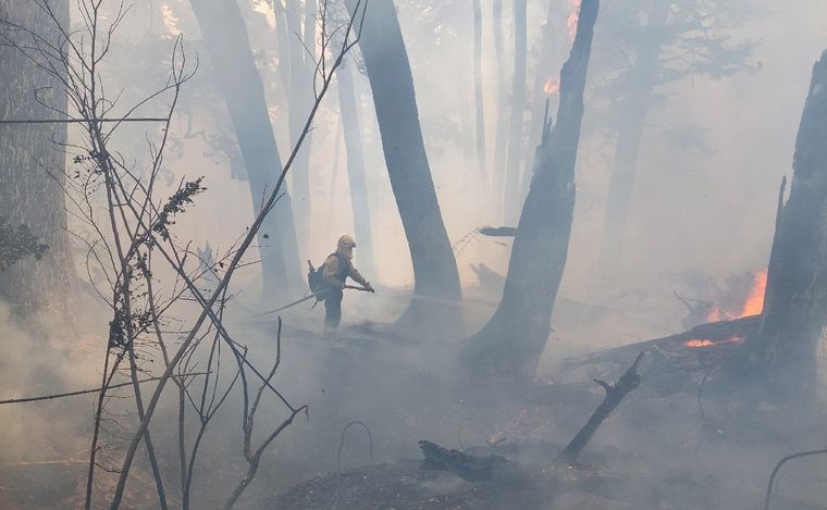 Sigue el combate del fuego en el Parque Nacional Nahuel Huapi. (Foto: gentileza)