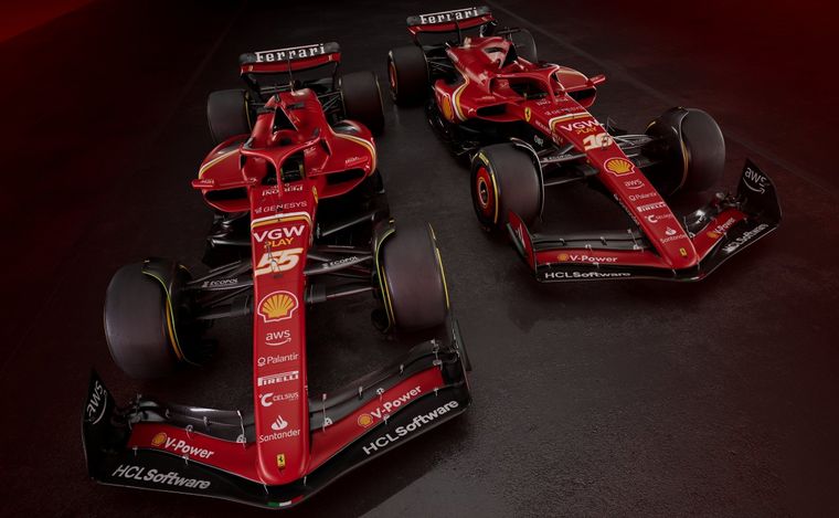 FOTO: Las Ferrari SF-24 de Leclerc y Sainz ya están listas para salir hacia Baréin
