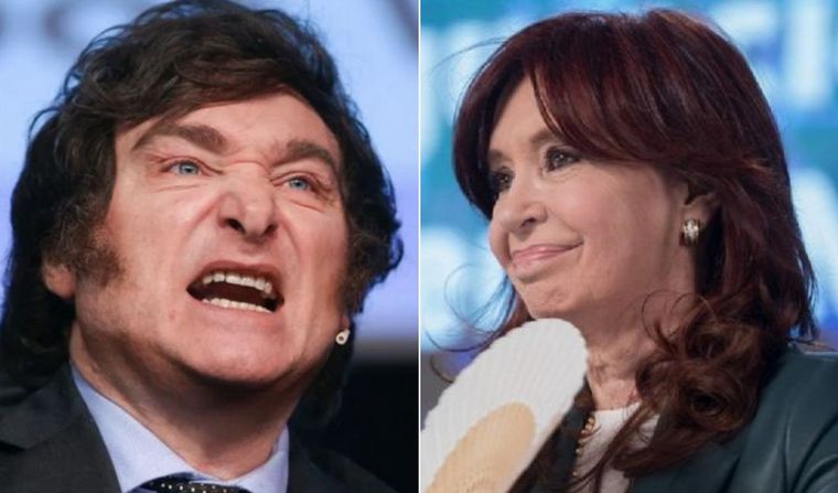 FOTO: Javier Milei y Cristina Kirchner protagonizaron un cruce público. 