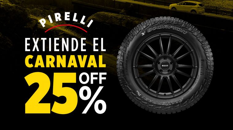 FOTO: Pirelli ofrece 25% off en la compra de neumáticos para camionetas