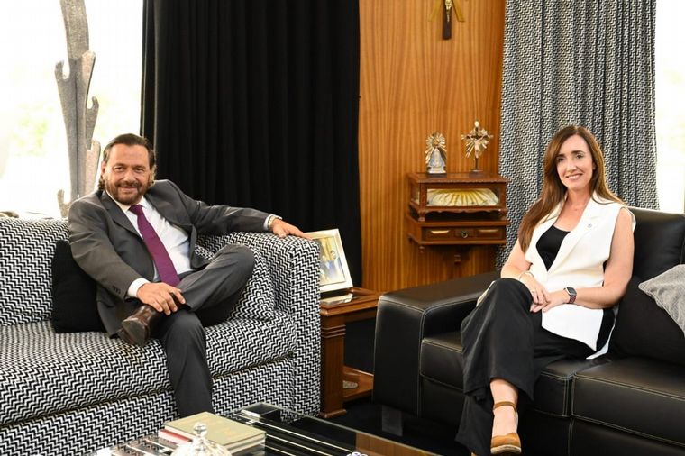 FOTO: El gobernador de Salta, Gustavo Sáenz, se reunió con Victoria Villarruel.