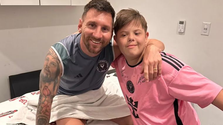 FOTO: Estéfano y su encuentro con Messi (Foto: TN)