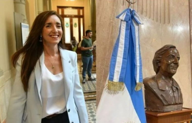 FOTO: “Yo no soy su viuda”: Villarruel retiró el busto de Nestor Kirchner del Senado
