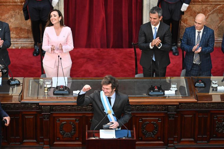 FOTO: El presidente Javier Milei, en la apertura de sesiones del Congreso (archivo). 