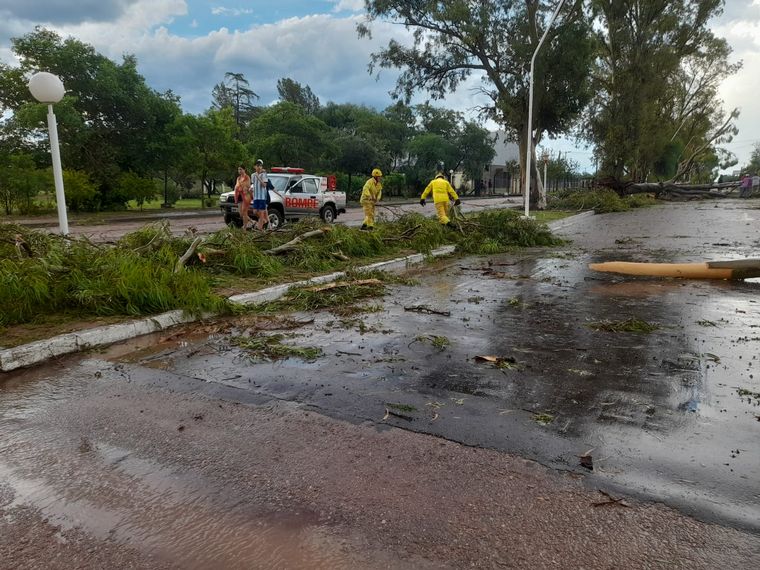 Una fuerte tormenta con intensas ráfagas hizo destrozos en Sebastián Elcano.
