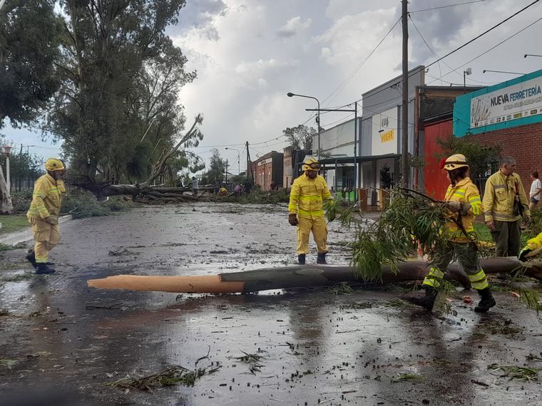 Una fuerte tormenta con intensas ráfagas hizo destrozos en Sebastián Elcano.
