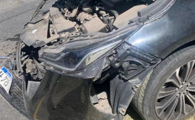 Así quedó el vehículo de Bochini.