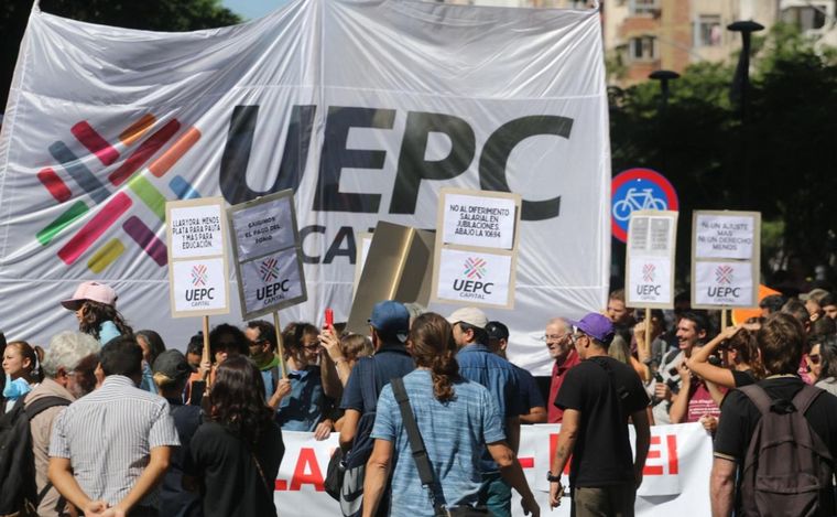 Marcha docente en Córdoba.