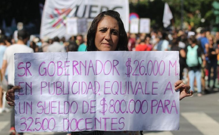 Marcha docente en Córdoba.