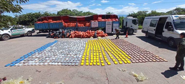 FOTO: Salta: incautaron un cargamento de 861 kilos de cocaína oculta en zapalllos