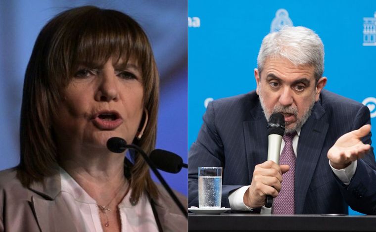Bullrich y Fernández, ministra y exministro de Seguridad de la Nación.