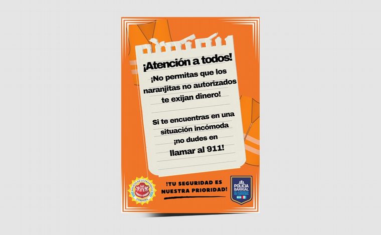 FOTO:  Mensaje que la Policía de Córdoba envía a los teléfonos de los ciudadanos.