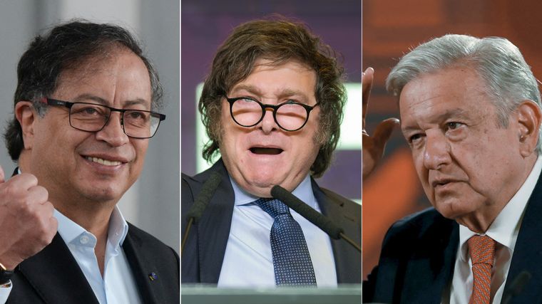 Gustavo Petro (izq.) y López Obrador (der.) salieron a responderle a Milei.
