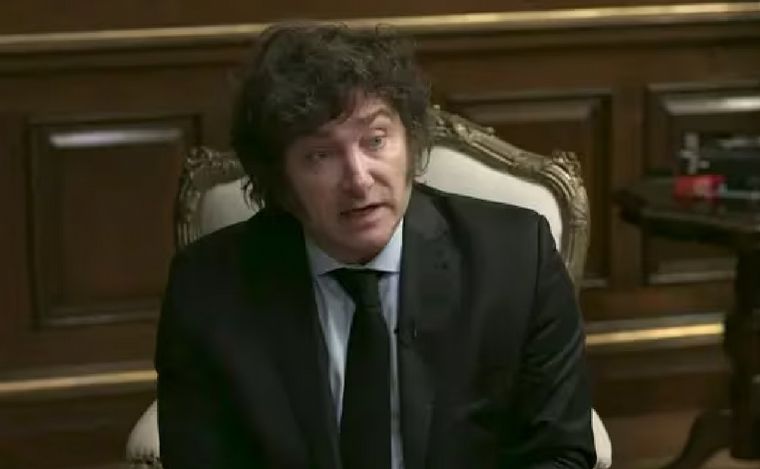 Javier Milei, durante su entrevista con Bloomberg. (Foto: captura de video)