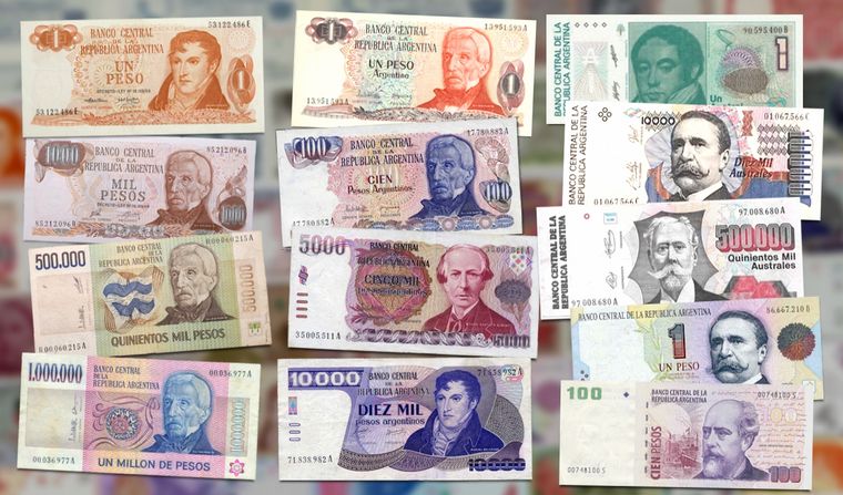 FOTO: Los cambios de moneda en Argentina.