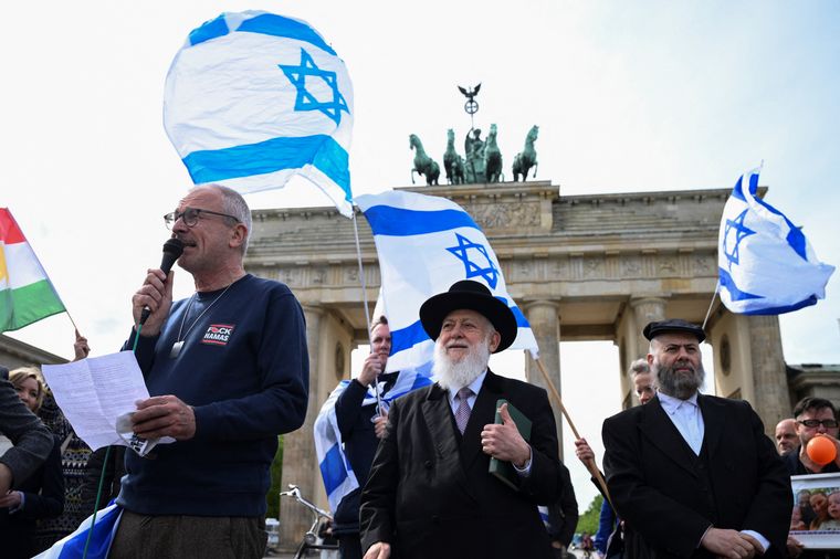 Una manifestación en solidaridad con Israel tuvo lugar en Berlín.