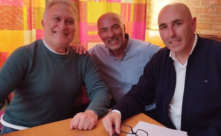 Adrián Cragnolini, Carlos Marcó y Fernando, descendiente de San Martín.