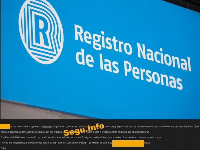 El Renaper negó que sus sistemas hayan sido hackeados