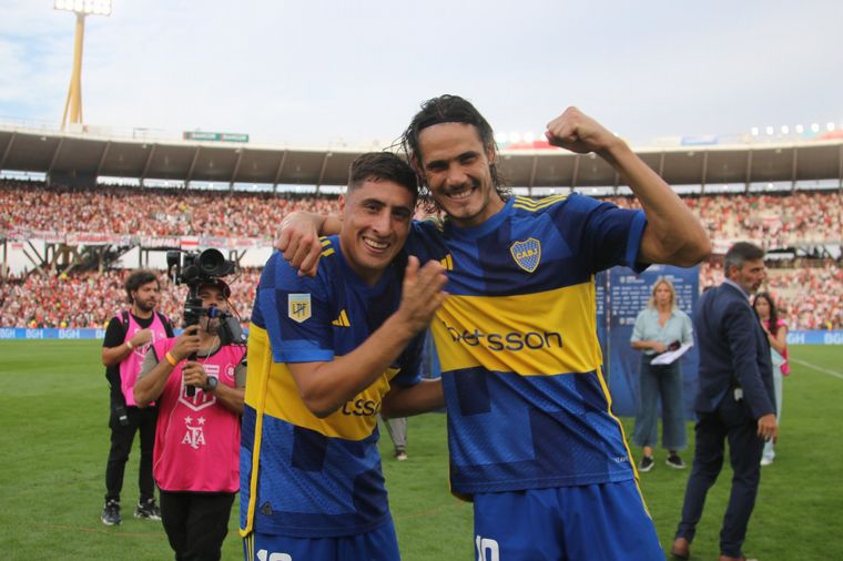 FOTO: Cavani y Merentiel, los goleadores de Boca.